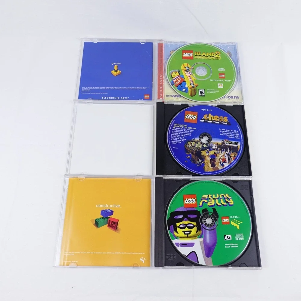 LEGO PC (CD-ROM) 3 Game Lot: LEGO Island 2, LEGO Stunt Rally, And LEGO Chess